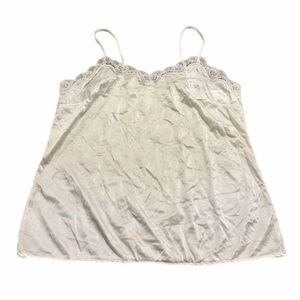 70s/80s European Vintage Eurobella Lace Trim Silky Cami
(White) Size M